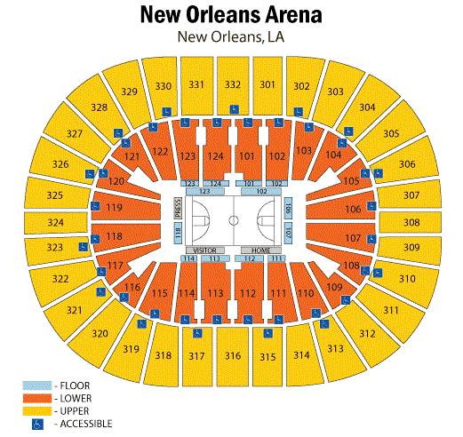 Smoothie King Center New Orleans Seating Chart