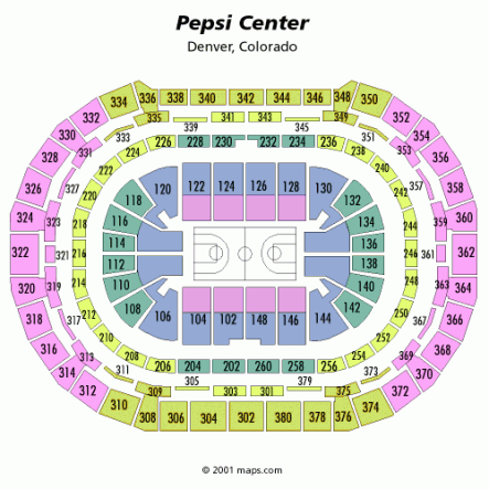 -Seating Chart -Local Hotels near the Pepsi Center