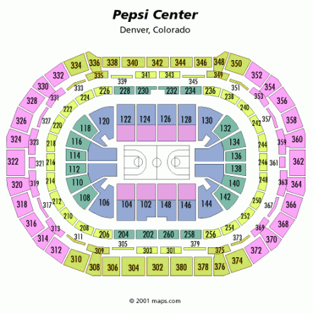 Pepsi Center Seating Chart Pink