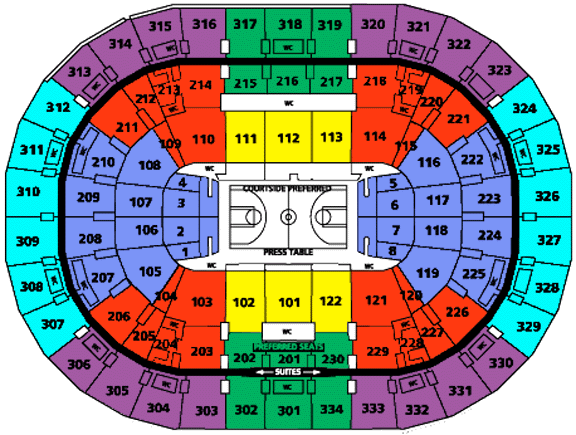 Portland Trail Blazers Arena Seating Chart