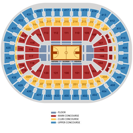Verizon Center Basketball Seating Chart