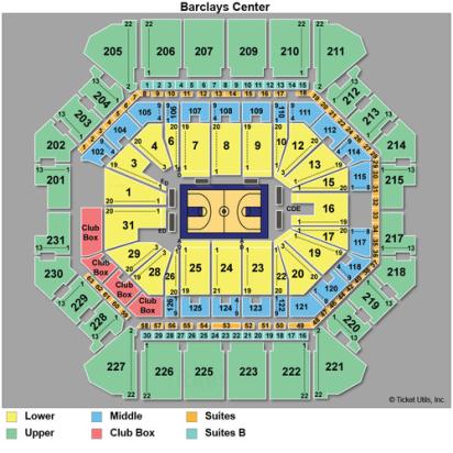 Barclays Center Seating Chart + Rows, Seat Numbers and Club Seats