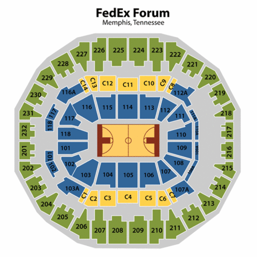 Fedexforum Seating Chart 3d View