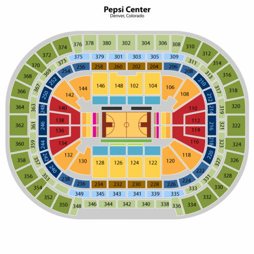 Pepsi Center Seating Chart For Concerts Elcho Table
