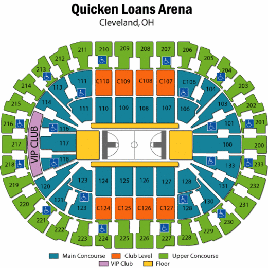 Loanss: Quicken Loans Arena Seating Chart