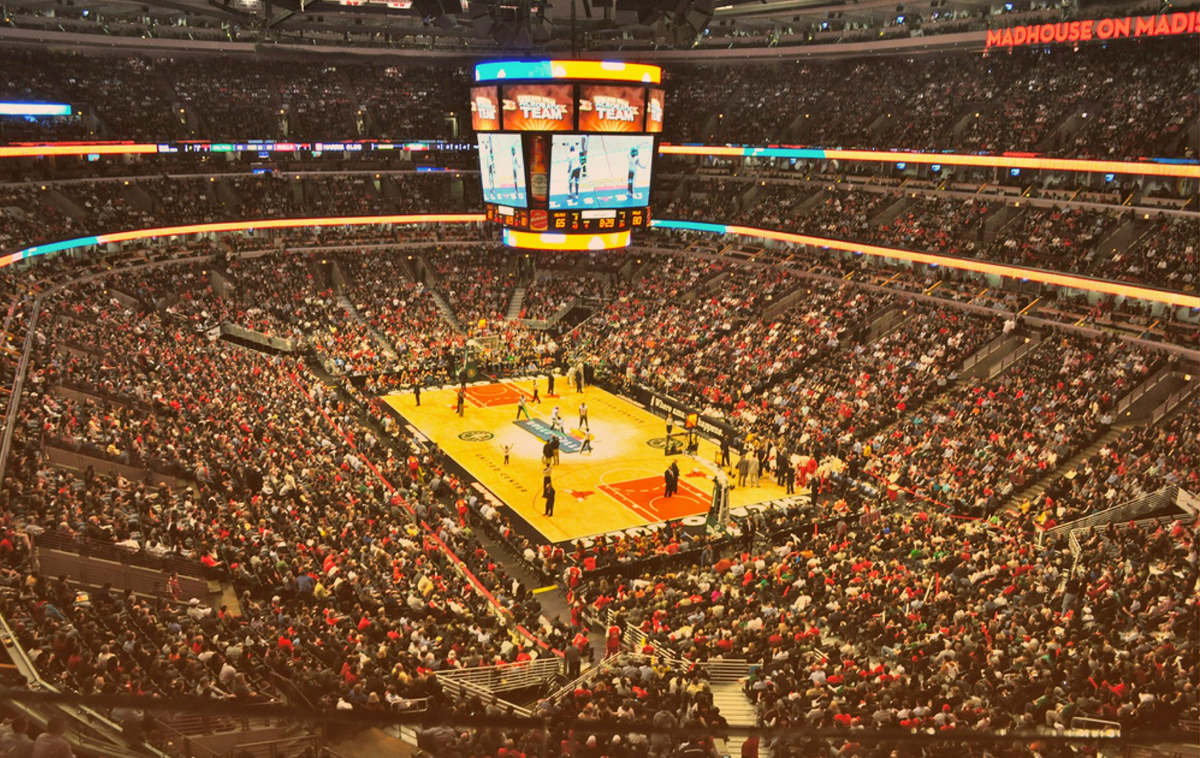 United Center Drone Footage, The stage is set., By Chicago Bulls