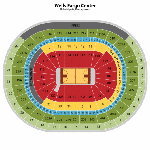 Wells Fargo Seating Chart Rows